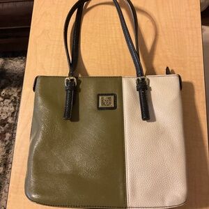 Leather Anne Klein 10 x 12 Colorblock shoulder bag